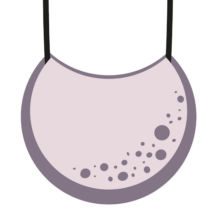 Pendentif graphique en acrylique rose poudré, inspiré par la carte du ciel